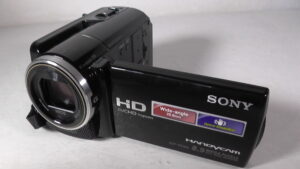 Filmadora sony hdr-xr260 e Câmera de vídeo usada para vídeos de culinária: capture detalhes deliciosos.